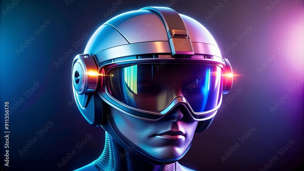 Immersive Future: Futuristic VR/AR Glass Pro Helmet with Holographic Display AI Generated Immersive Future: Futuristic VR/AR Glass Pro Helmet with Holographic Display AI Generated