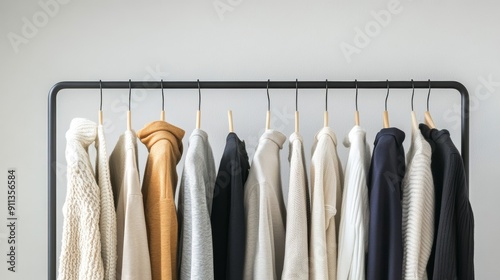 Modern and minimalistic wardrobe essentials on display