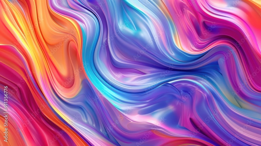 Vibrant colors flow in abstract wave pattern generated by AI Vibrant colors flow in abstract wave pattern generated by AI