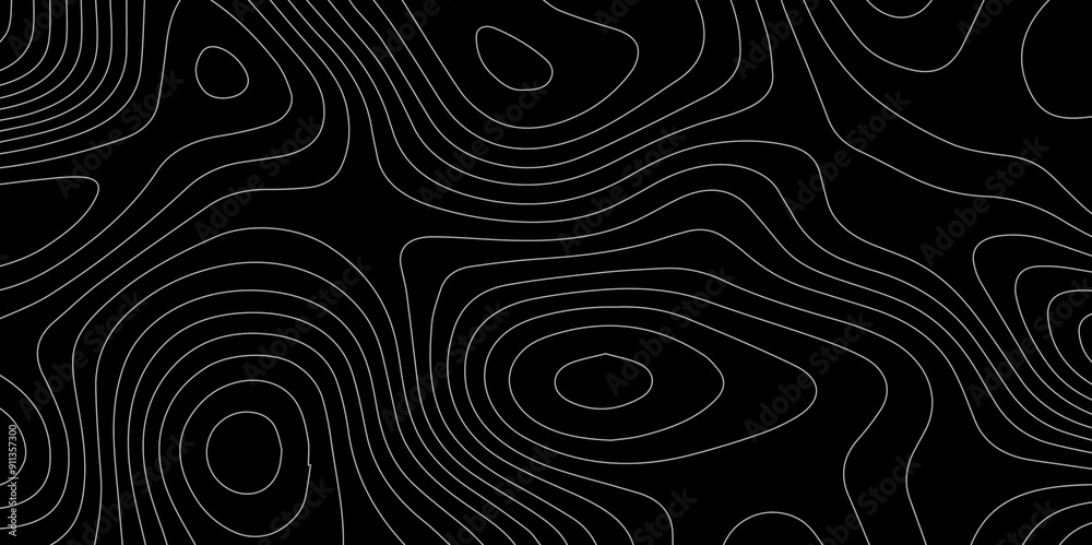 Abstract black background paper cut style with white wave curve line Luxury concept. Panorama view topography map contour background. Vector illustration. Line topography map contour background. Abstract black background paper cut style with white wave curve line Luxury concept. Panorama view topography map contour background. Vector illustration. Line topography map contour background.