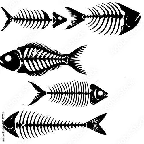 fish bone silhouette.