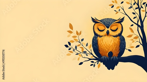 owl on a branch photo