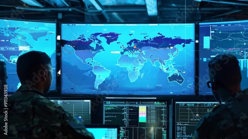 Soldiers use technology in the digital world to control and connect to war.