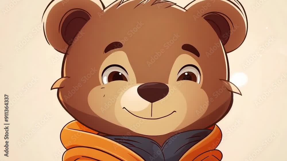 Adorable bear character in stylish jacket Adorable bear character in stylish jacket