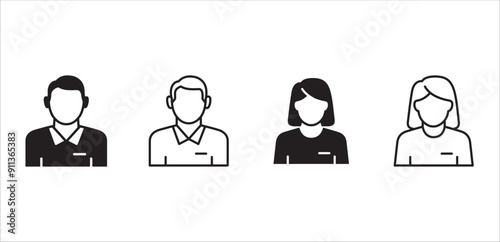 Businessman icon. Professional company person or worker symbol. Anonymous profile, people and user account symbol. Business woman icons. Vector stock icons illustration.