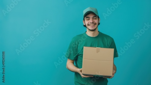 The deliveryman with parcel photo