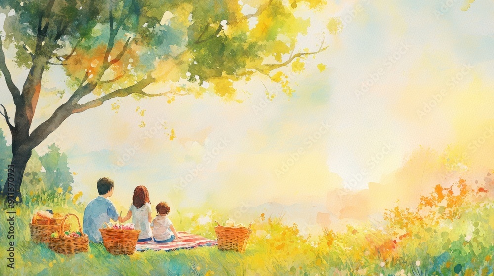 A serene family picnic scene under a vibrant tree, capturing the essence of togetherness and the beauty of nature. A serene family picnic scene under a vibrant tree, capturing the essence of togetherness and the beauty of nature.
