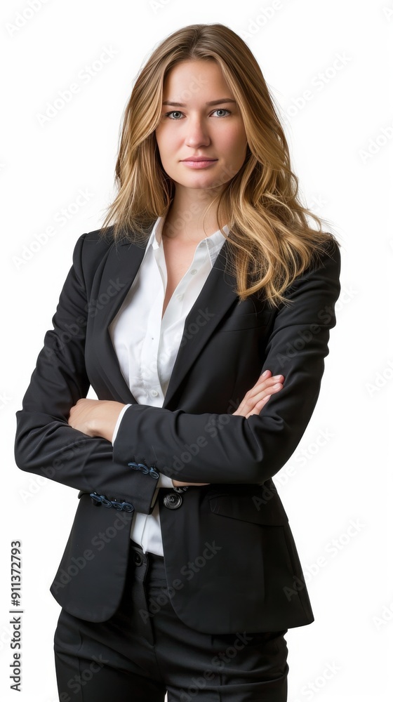 Businesswoman in a professional setting with a blank background for copy space. Businesswoman in a professional setting with a blank background for copy space.