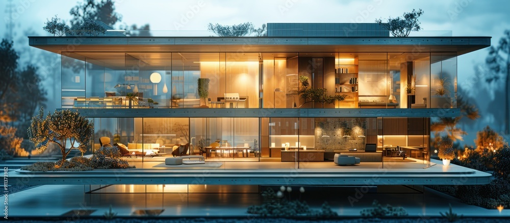 Modern Glass House with a View Modern Glass House with a View