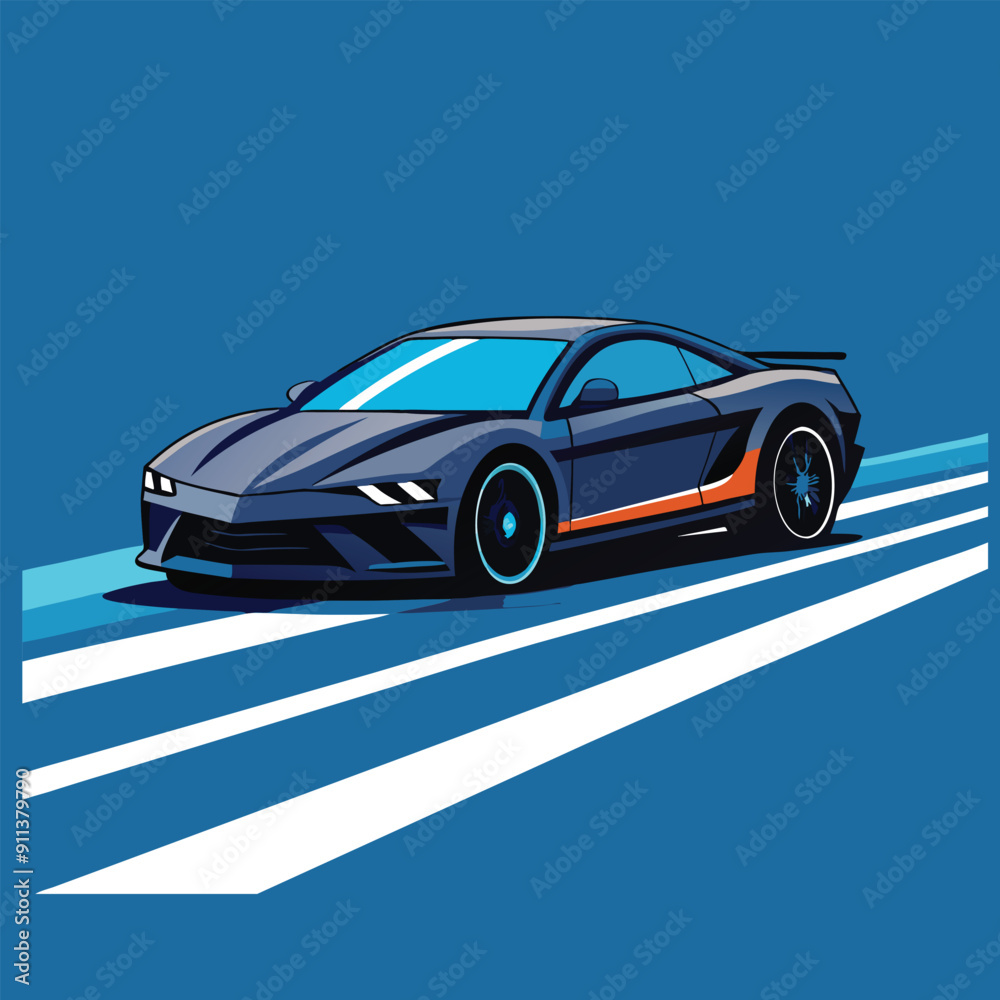 Fototapeta premium Sport and speedy car vector
