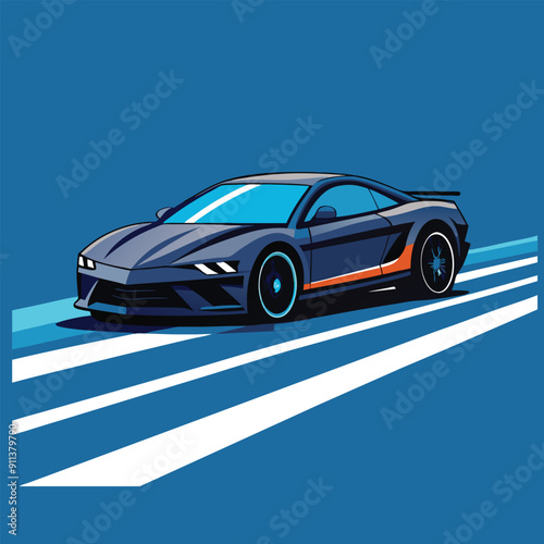 Sport and speedy car vector