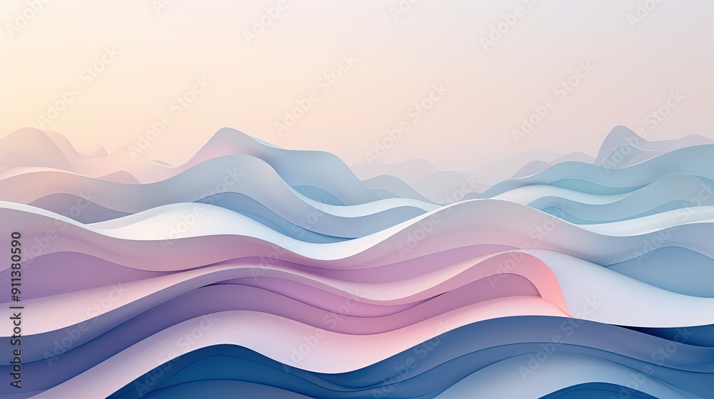 Fototapeta premium Smooth gradient waves forming a modern abstract background