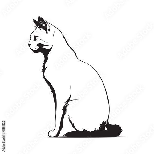 International Cat Day Typography. Cat silhouette.