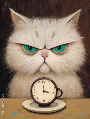 cat and clock