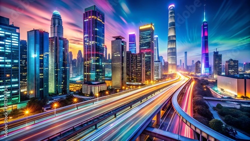 Cybernetic Skyline: A Symphony of Light and Data  generative AI