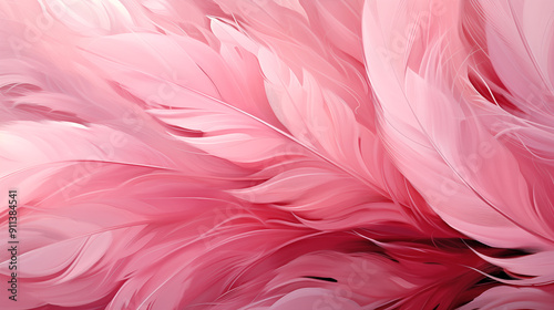 Pink Bird Feathers Watercolor Oil Painting, Abstract Image, Texture, Pattern Background, Wallpaper, Cover and Screen of Smartphone, Cell Phone, Computer, Laptop, 9:16 and 16:9 Format