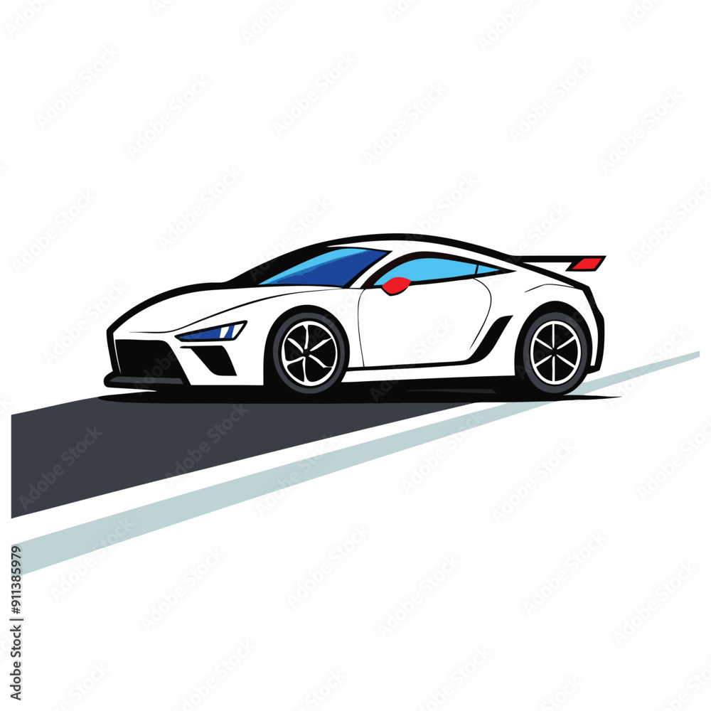 Fototapeta premium Sport and speedy car vector