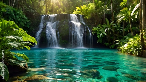 waterfall in the jungle