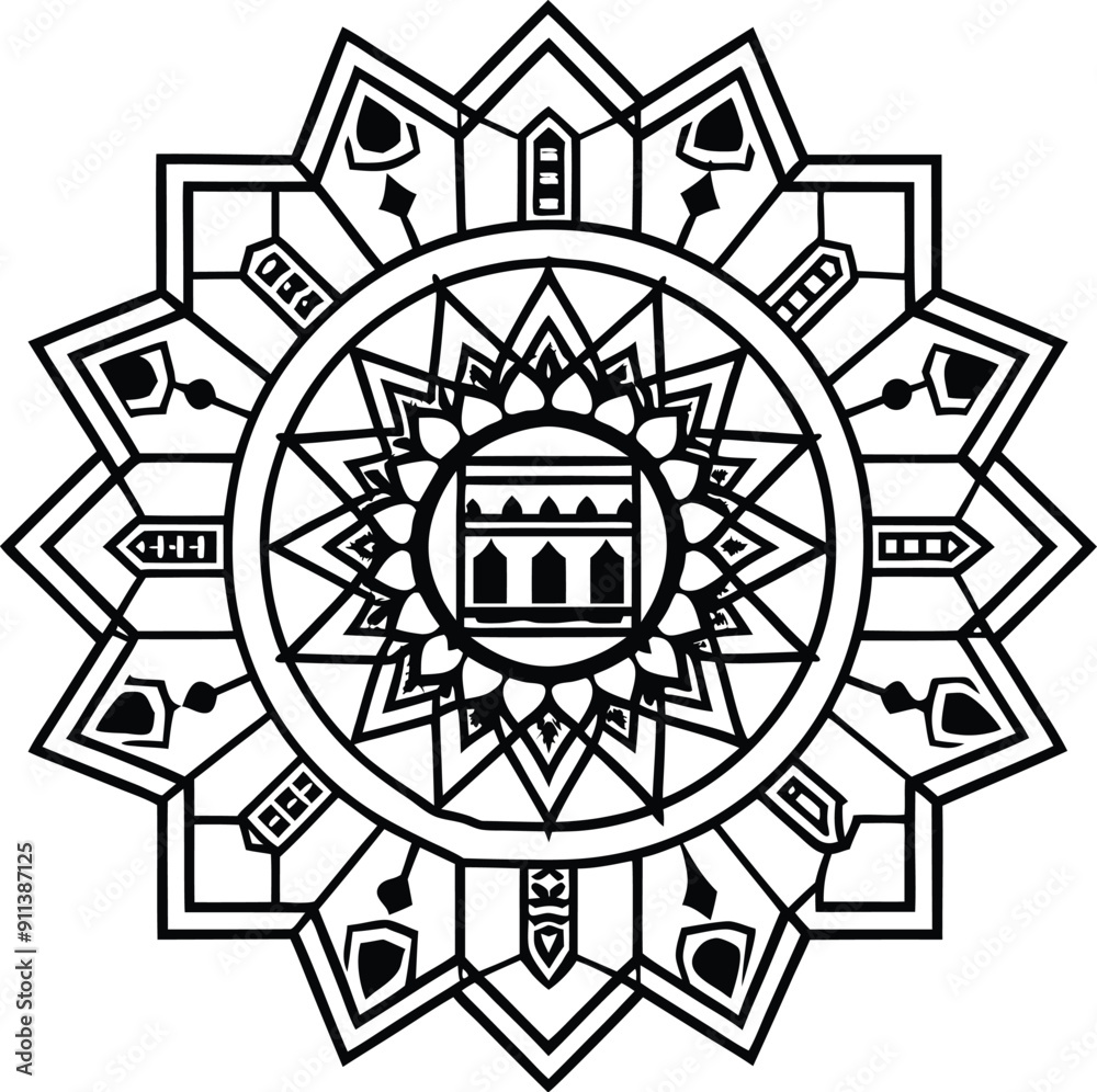 Architectural Mandala colorful page Architectural Mandala colorful page