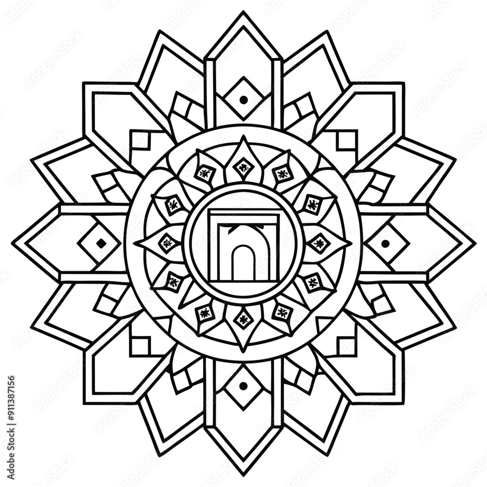 Fototapeta premium Architectural Mandala colorful page