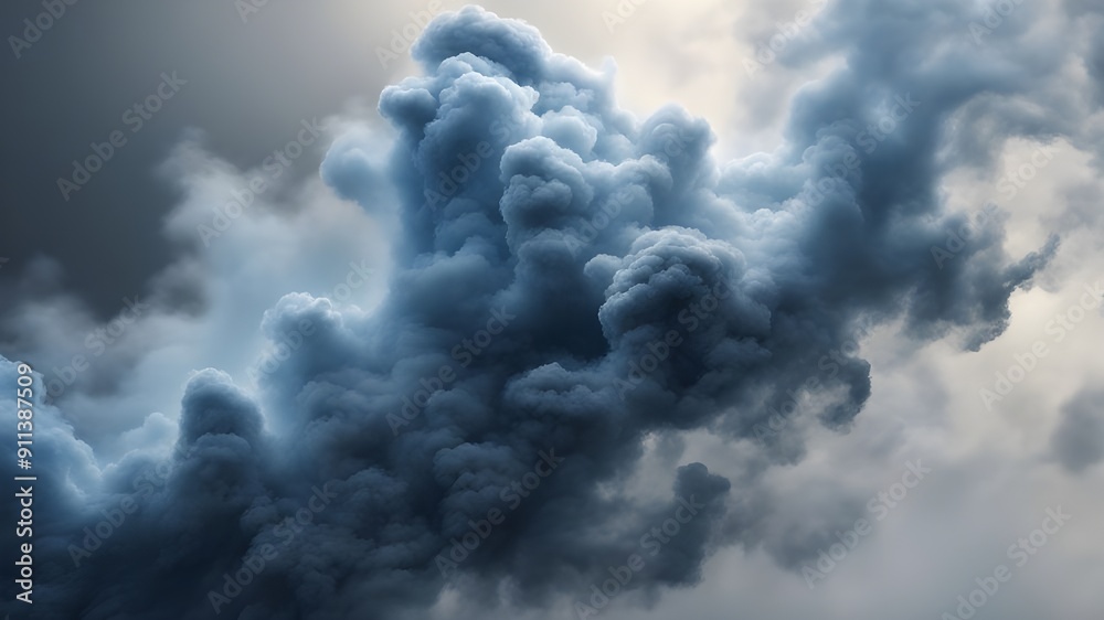 blue and gray smoke or cloudy blue and gray smoke or cloudy