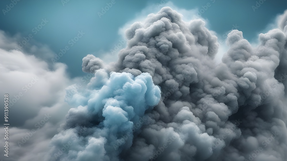 sky blue and gray smoke or cloudy sky blue and gray smoke or cloudy