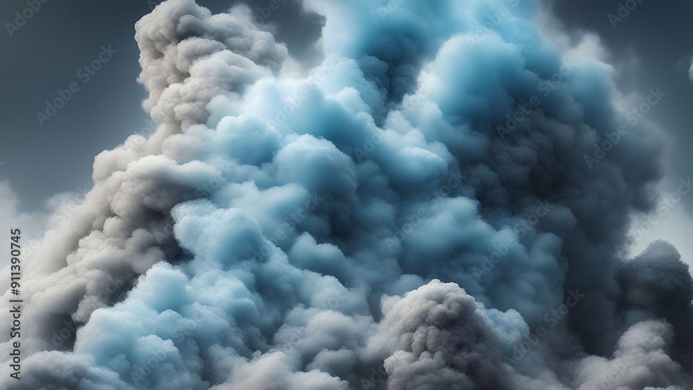 sky blue and gray smoke or cloudy sky blue and gray smoke or cloudy