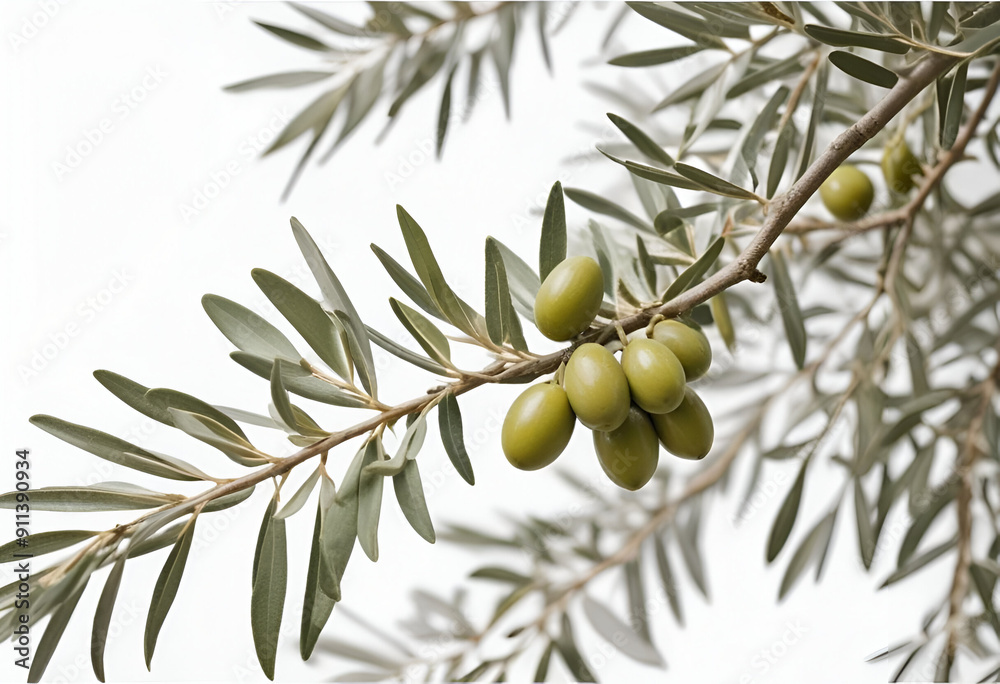 branch of a olive tree with leaves isolated on white branch of a olive tree with leaves isolated on white