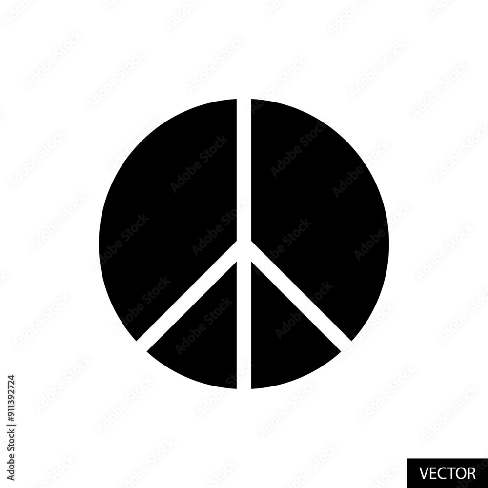 Peace symbol vector icon in glyph style design for website, app, UI, isolated on white background. Vector illustration. Peace symbol vector icon in glyph style design for website, app, UI, isolated on white background. Vector illustration.
