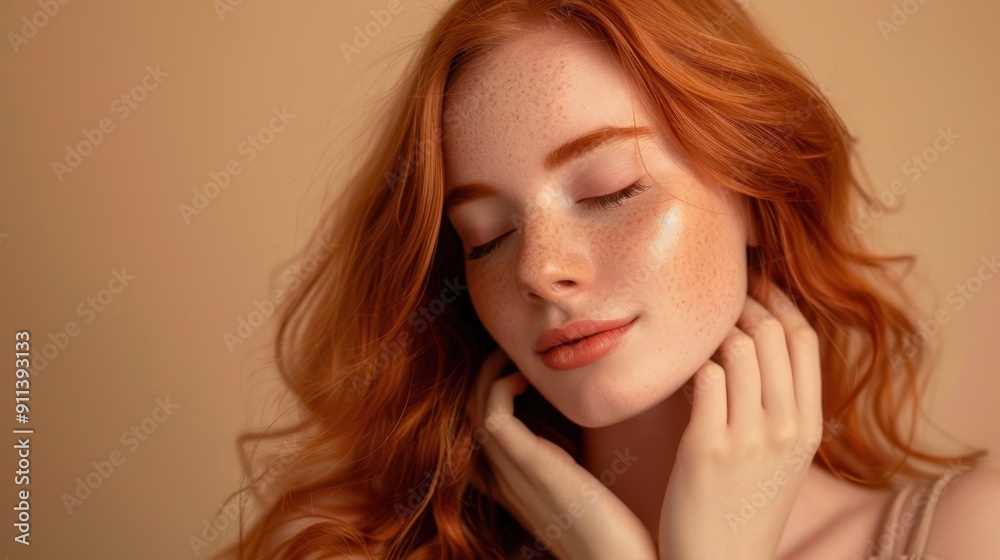 Fototapeta premium The serene redheaded woman