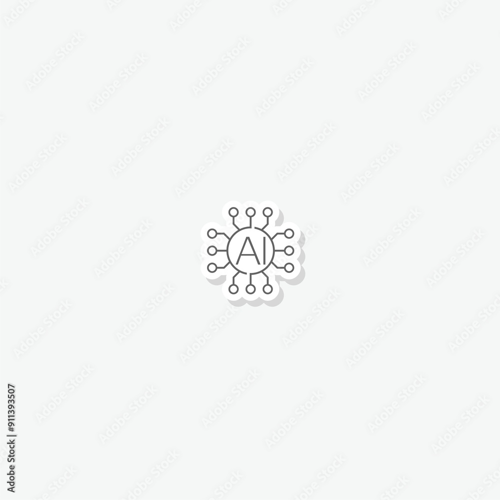 Artificial Intelligence Logo sticker isolated on gray background Artificial Intelligence Logo sticker isolated on gray background