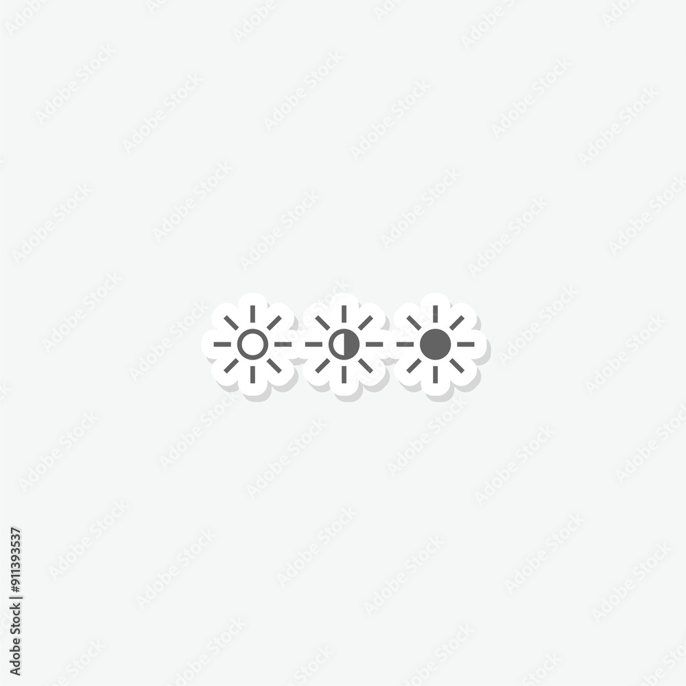 Brightness icon sticker isolated on gray background Brightness icon sticker isolated on gray background