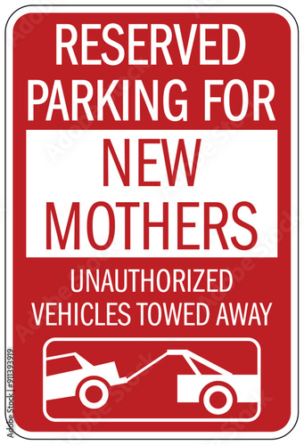 Expectant mother reserved parking sign