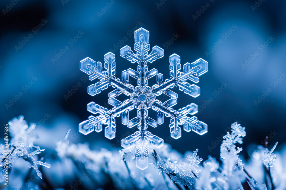 Extreme macro shot of a snowflake Extreme macro shot of a snowflake