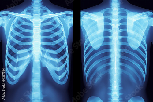 X-ray image of human chest