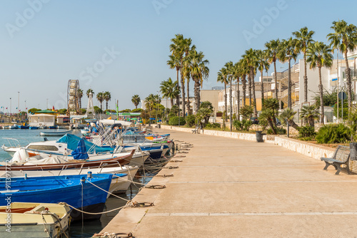 Promenade in Porto Cesareo, seaside resort on the Ionian sea in Puglia, province of Lecce, Puglia photo