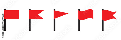 Red flag icon set