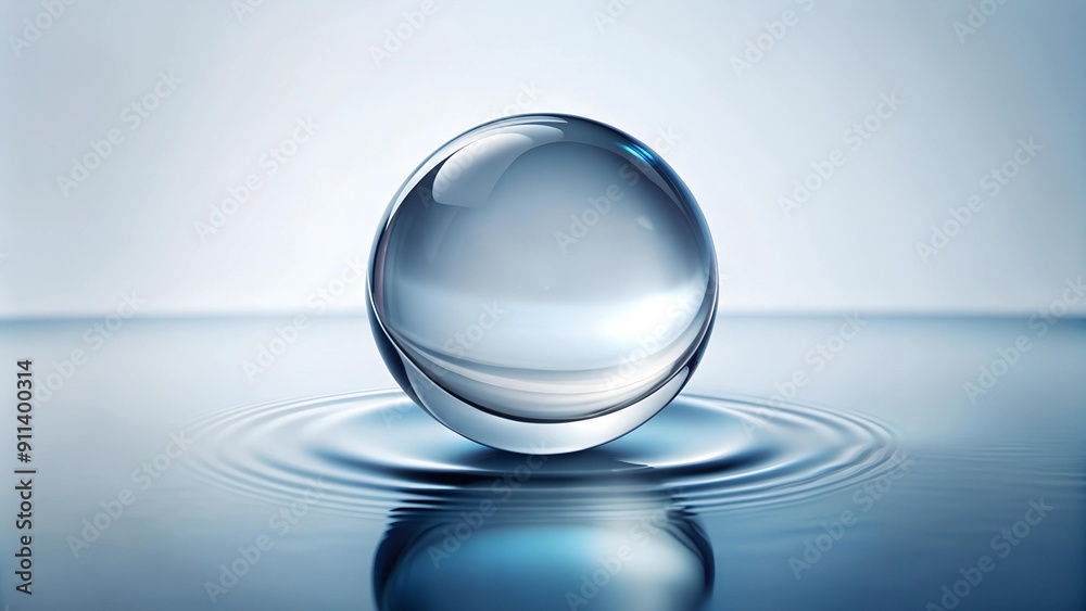 Crystal Clarity: A Single Drop of Water Against a Pristine White Background generative AI Crystal Clarity: A Single Drop of Water Against a Pristine White Background generative AI