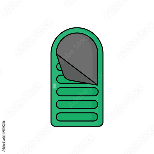 Sleeping bag vector icon