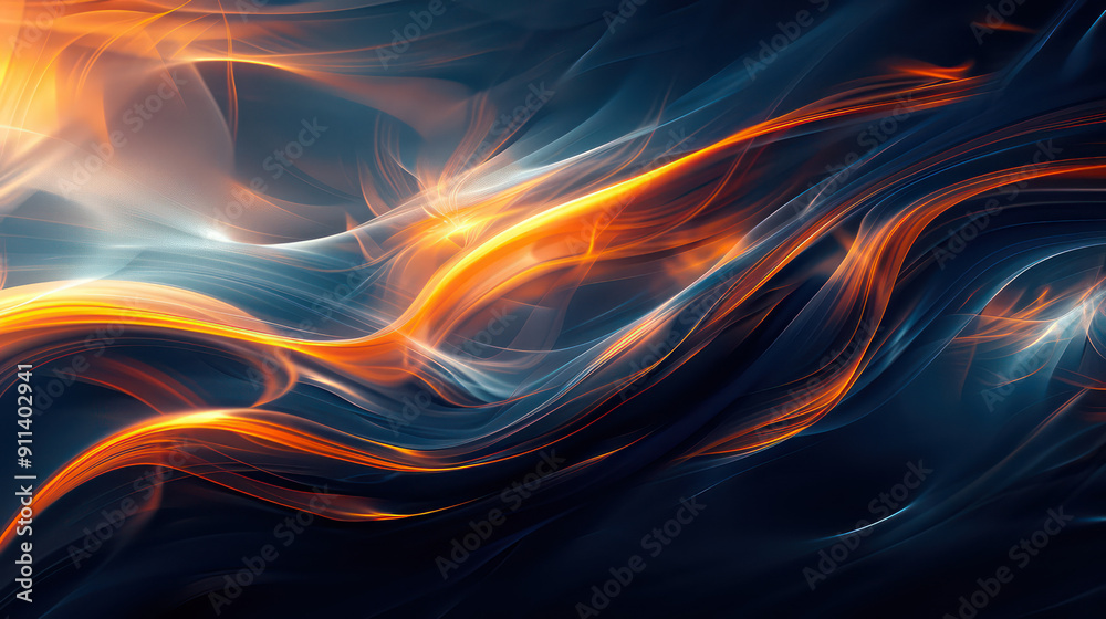 Fototapeta premium Beautiful abstract neon wavy shiny background