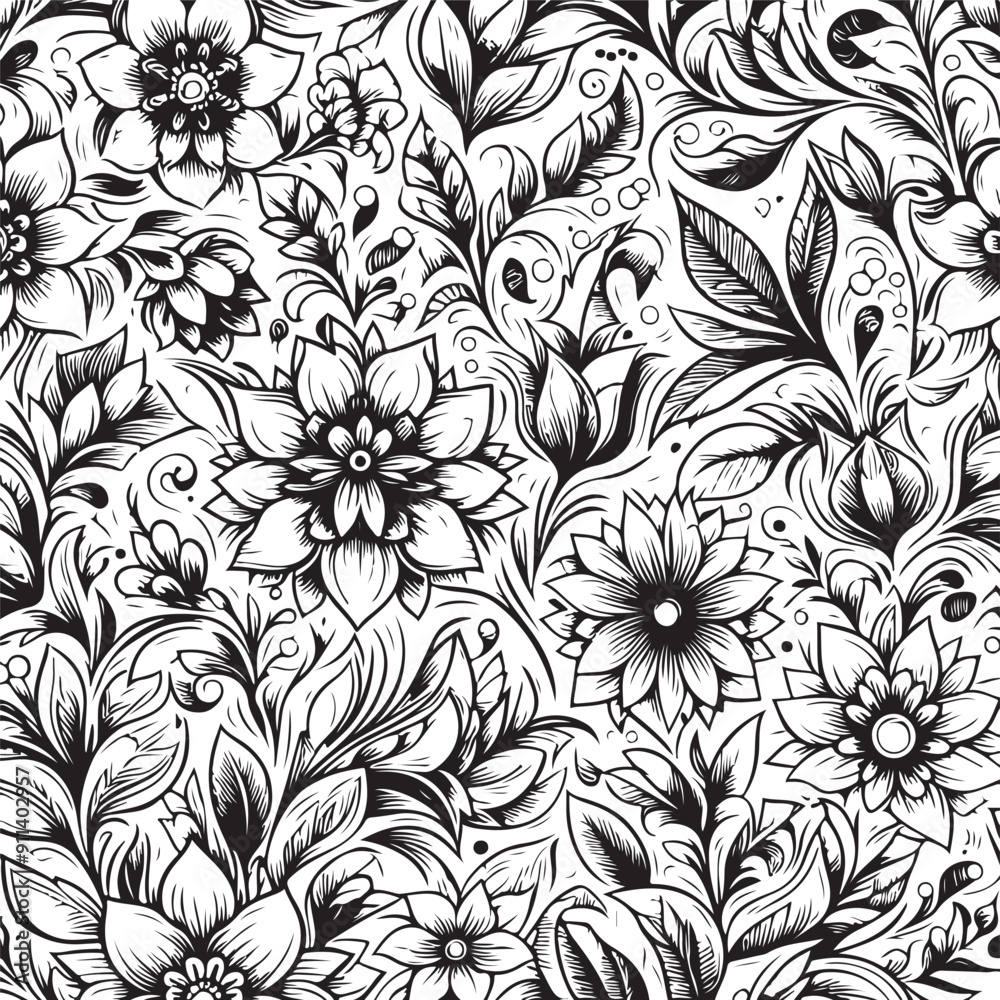 pattern flower for textile black and white pattern flower for textile black and white