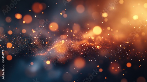 Defocused particles creating a sparkling bokeh effect