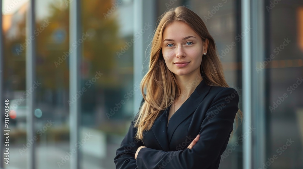 Business girl in formal setting with ample copy space. Business girl in formal setting with ample copy space.