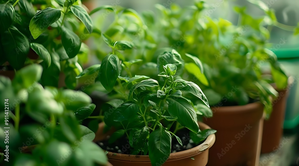Fototapeta premium Potted Herb Plants