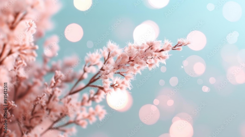Delicate pink blossoms with bokeh background. Delicate pink blossoms with bokeh background.