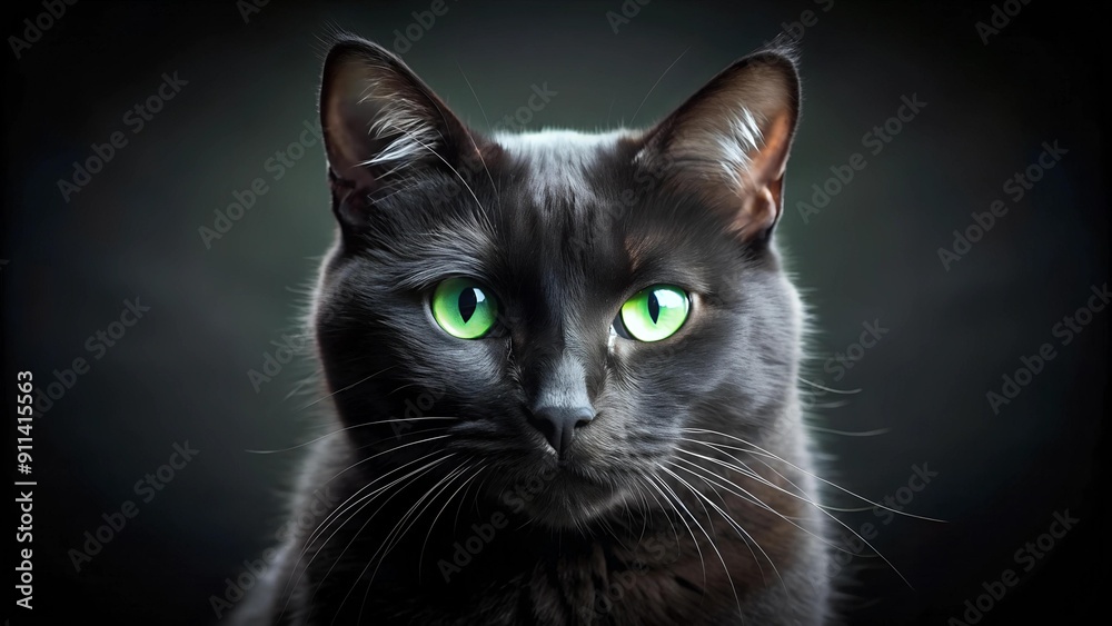 Emerald Fury: A Black Cat's Glower generative AI Emerald Fury: A Black Cat's Glower generative AI