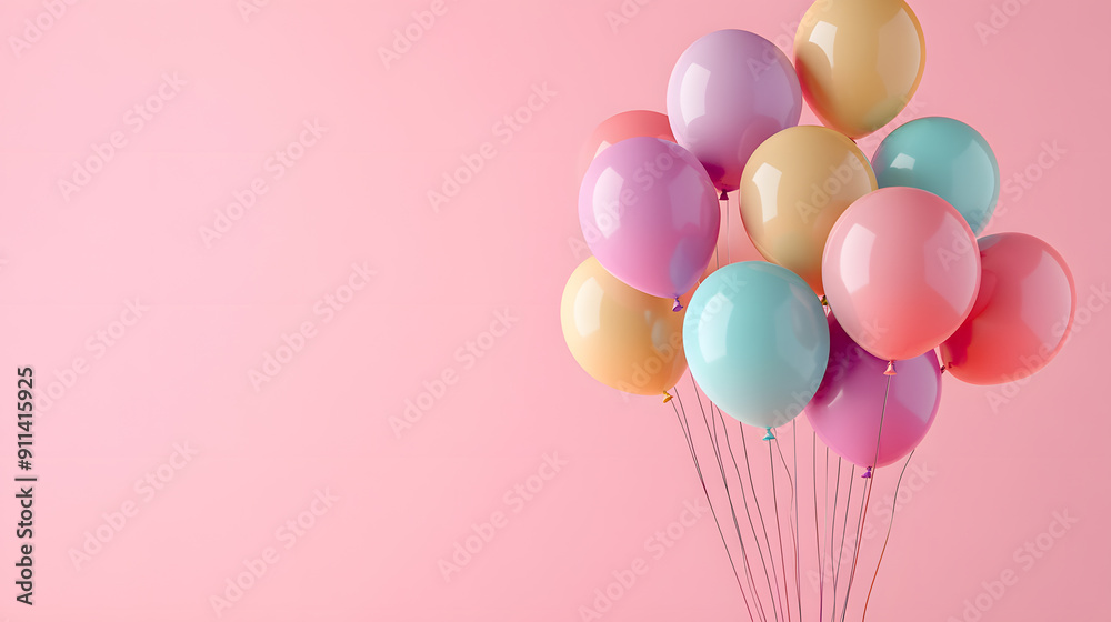 Vibrant Birthday Celebration Elements with Big Copy Space Hyperrealistic 3D Rendering, birthday, blue, celebration, background Vibrant Birthday Celebration Elements with Big Copy Space Hyperrealistic 3D Rendering, birthday, blue, celebration, background