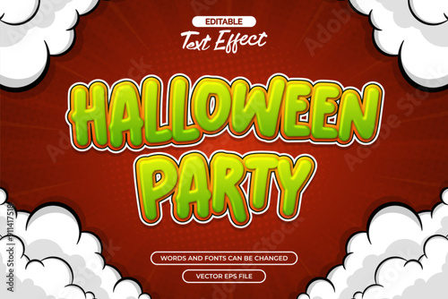 Halloween party editable text effect