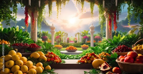 Exquisite Vibrant Heaven with Lush Gardens
