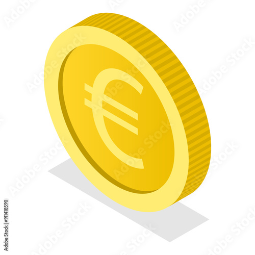 3D Isometric Flat Illustration of World Currency Coins, Elements of Design. Item 4